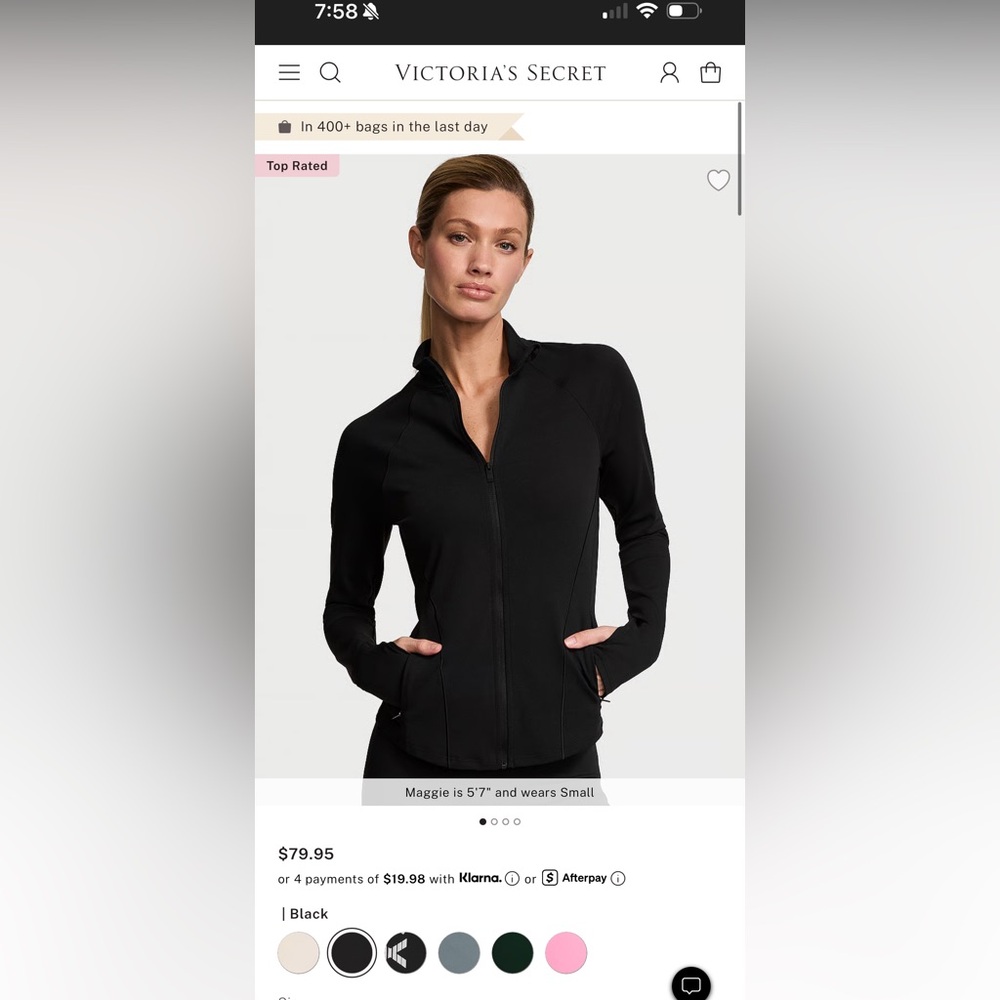 Victoria's Secret Black Zip-Up jacket